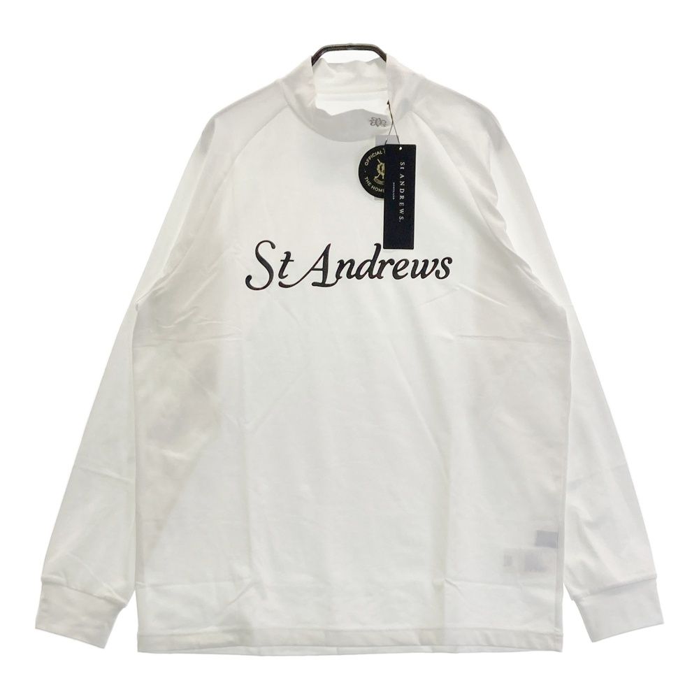 サイズ：LL ST ANDREWS セントアンドリュース 2024年モデル ハイネック 長袖Tシャツ ロゴ ホワイト系 [240101585754] ゴルフウェア メンズ ストスト 7,128円
