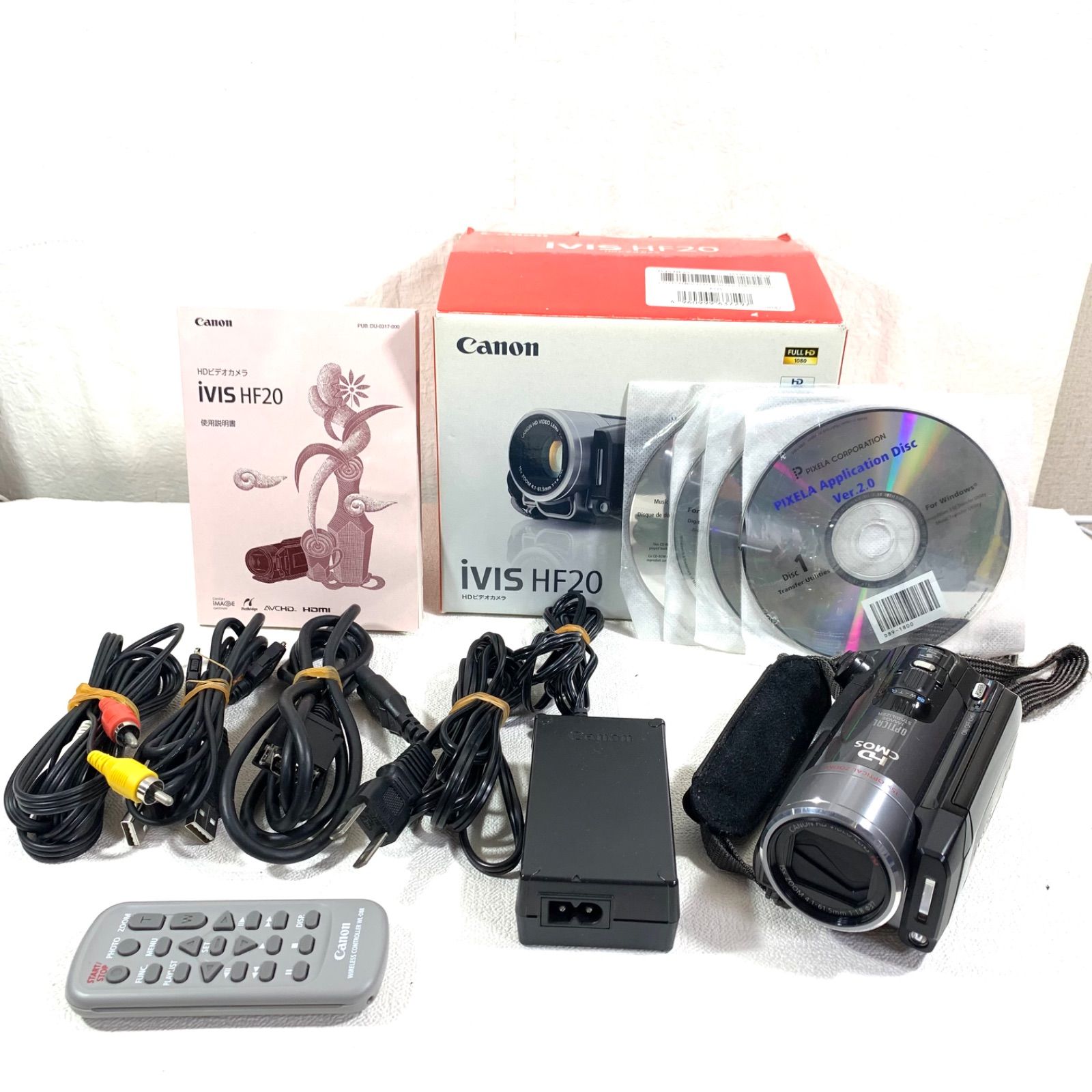 【動作品/本体美品】Canon iVIS HF20 デジタルビデオカメラ/キャノン 付属品多数 元箱