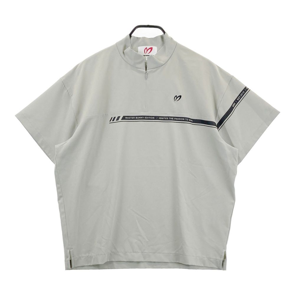 サイズ：2 MASTER BUNNY EDITION マスターバニーエディション 2024年モデル 襟付き ハーフジップ半袖Tシャツ グレー系 [240101589467] ゴルフウェア レディース ストスト