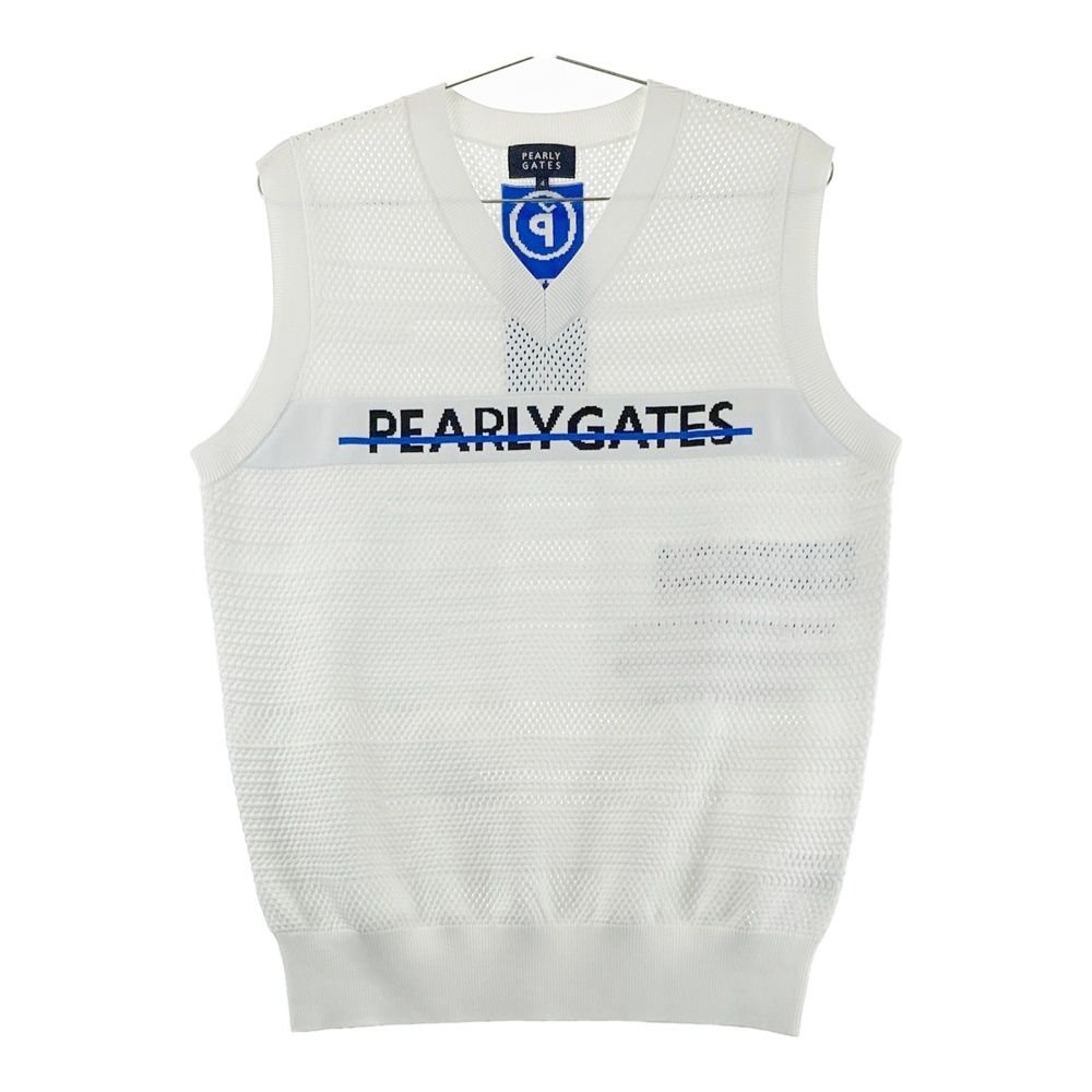 サイズ：4 PEARLY GATES パーリーゲイツ 2024年モデル ニットベスト ホワイト系 [240101593220] ゴルフウェア メンズ ストスト