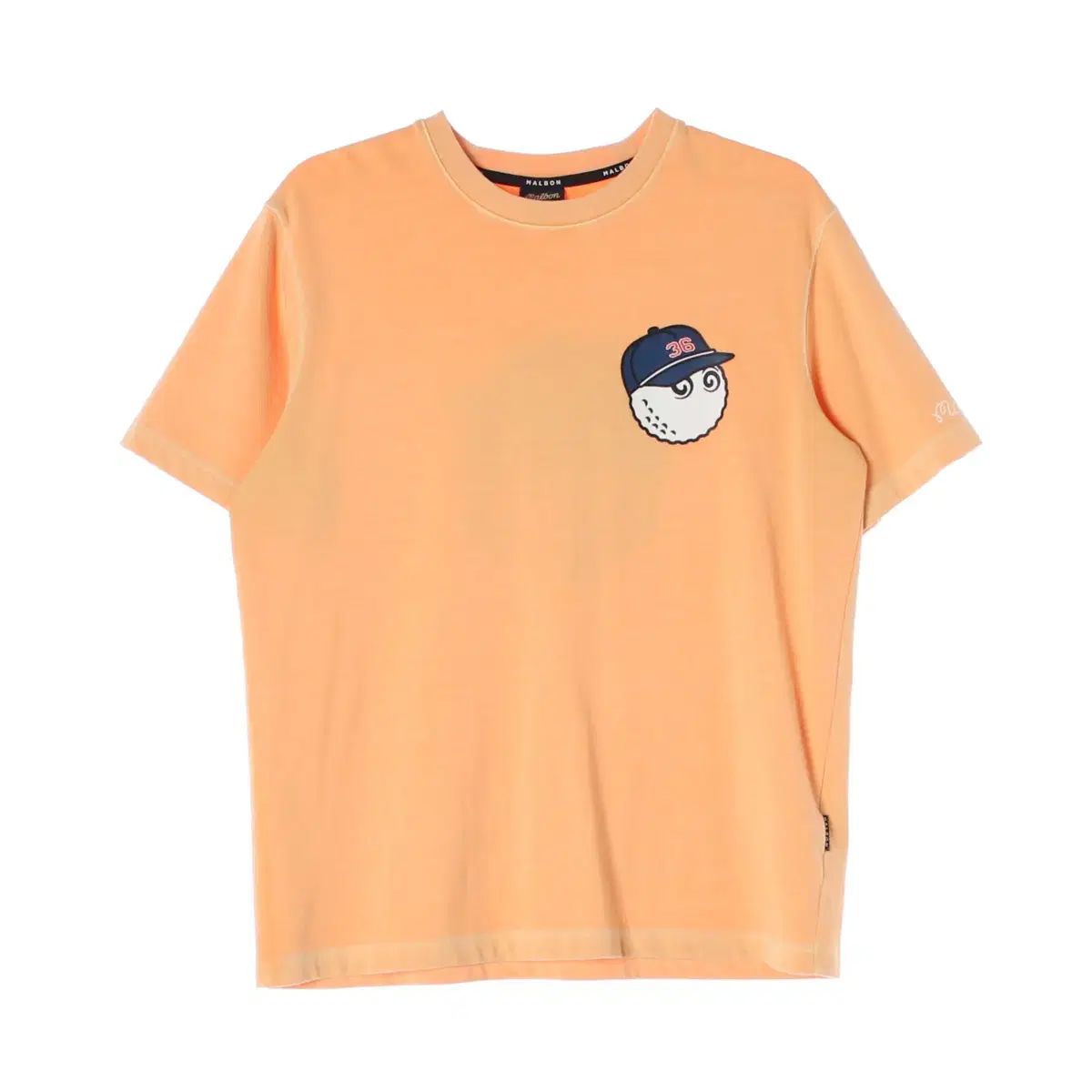 マルボン 23SS バケット キャラクター 刺繍 コットン 半袖 Tシャツ オレンジ