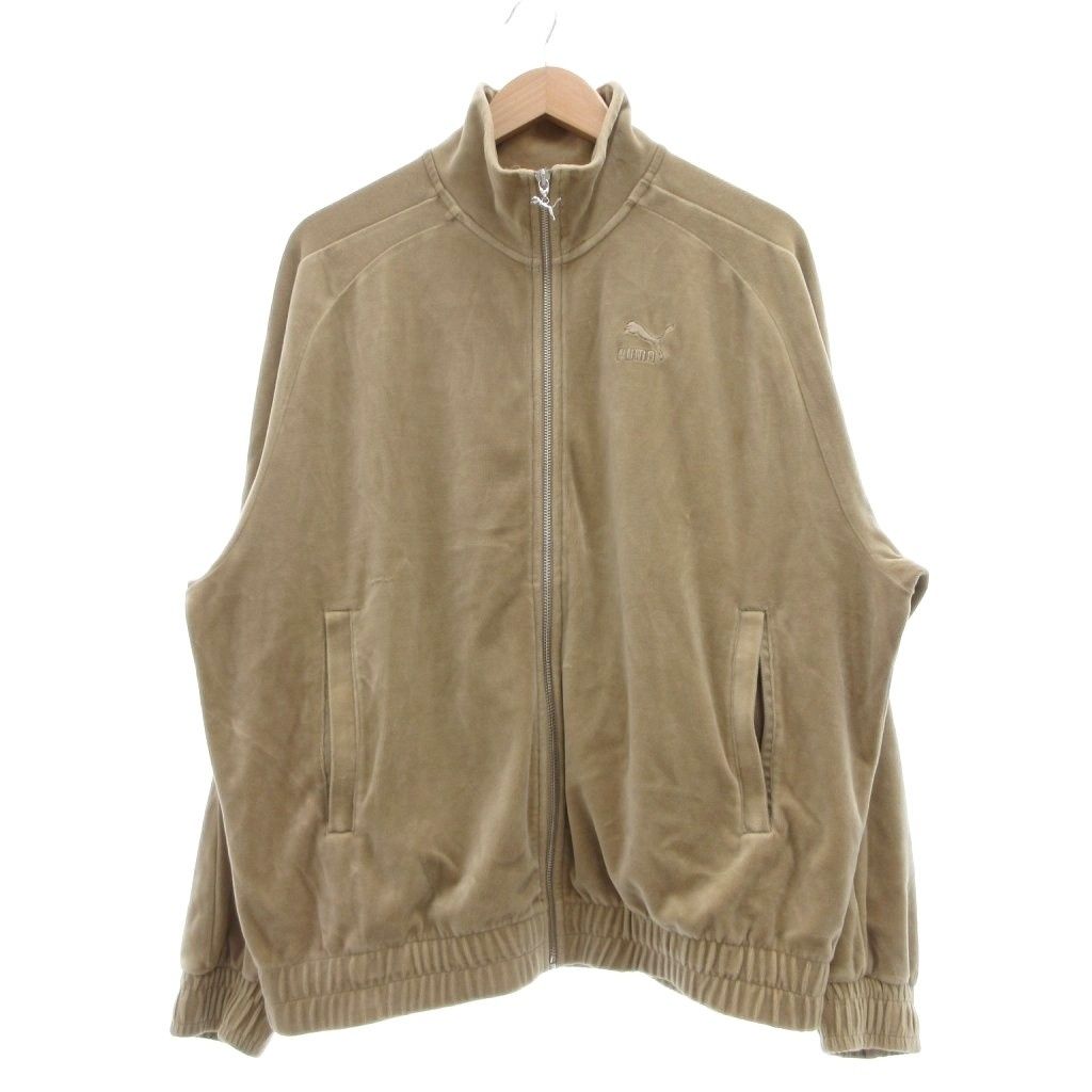 プーマ PUMA T7 オーバーサイズ ベロア トラックジャケット ジップアップ M ベージュ 629052-67 /SX ■GY01
