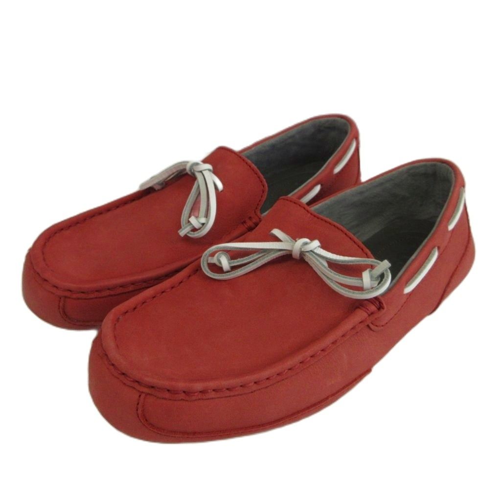 アグ オーストラリア UGG australia チェスター CHESTER デッキシューズ モカシン レザー リボン US8 26cm 赤 レッド 1004247 /XZ ■GY17