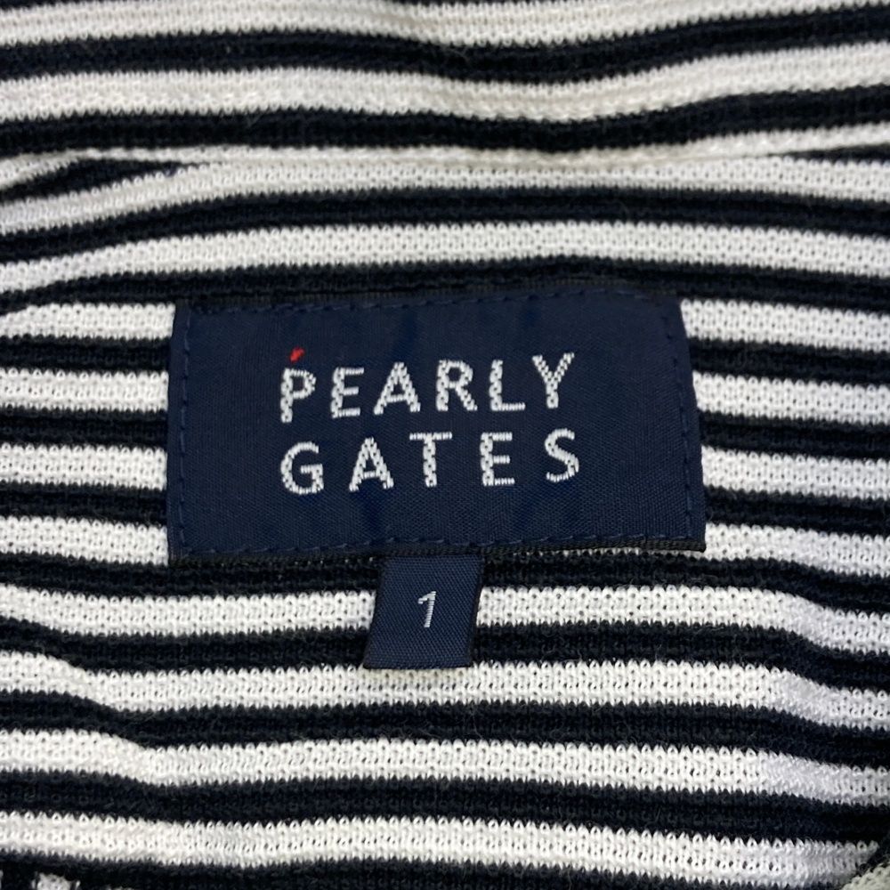 サイズ：1 PEARLY GATES パーリーゲイツ 長袖ポロシャツ ストライプ柄
