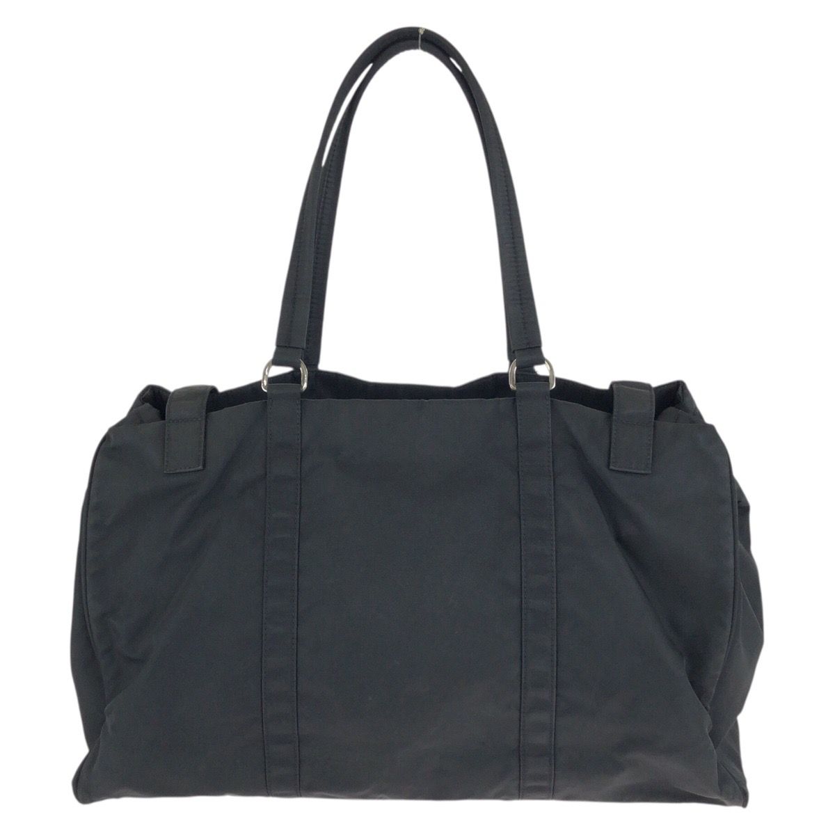 PRADA プラダ テスート 三角ロゴプレート ブラック 黒 シルバー金具 