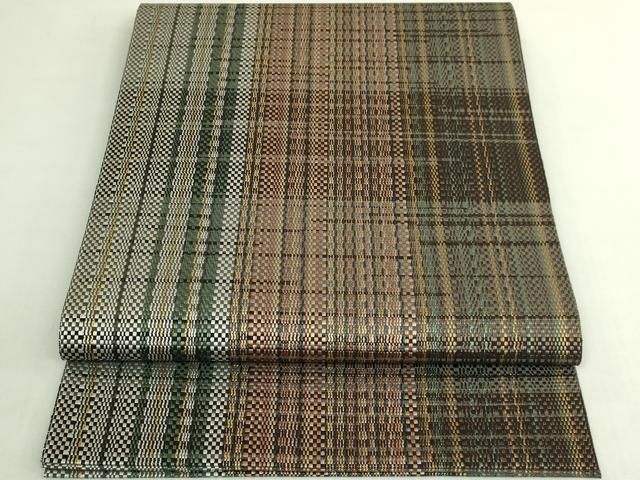 平和屋着物●極上　本場筑前博多織　八寸名古屋帯　間道　逸品　DZAB7269kh6