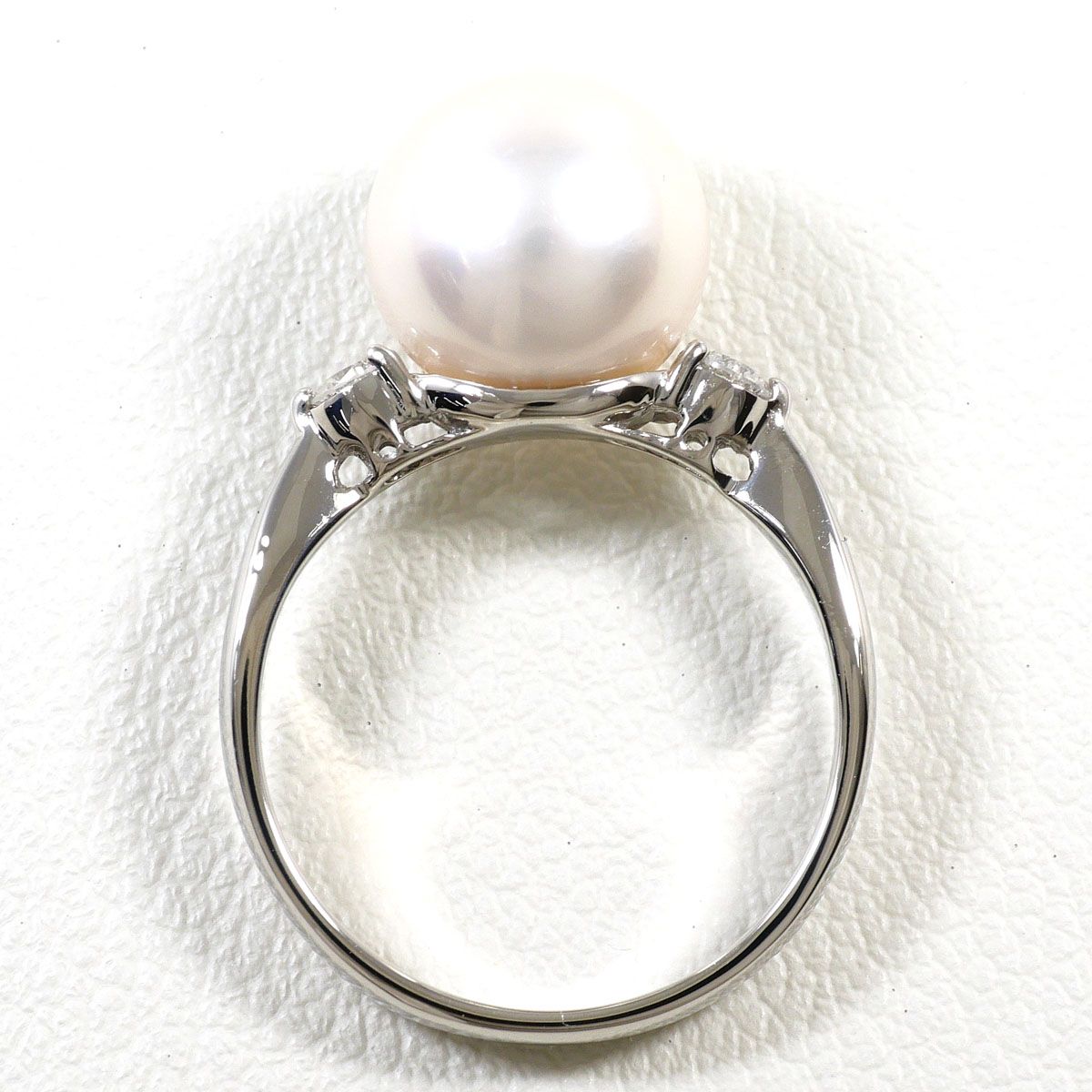 PT900/プラチナ リング・指輪 8号 パール（真珠） ダイヤモンド 0.14ct