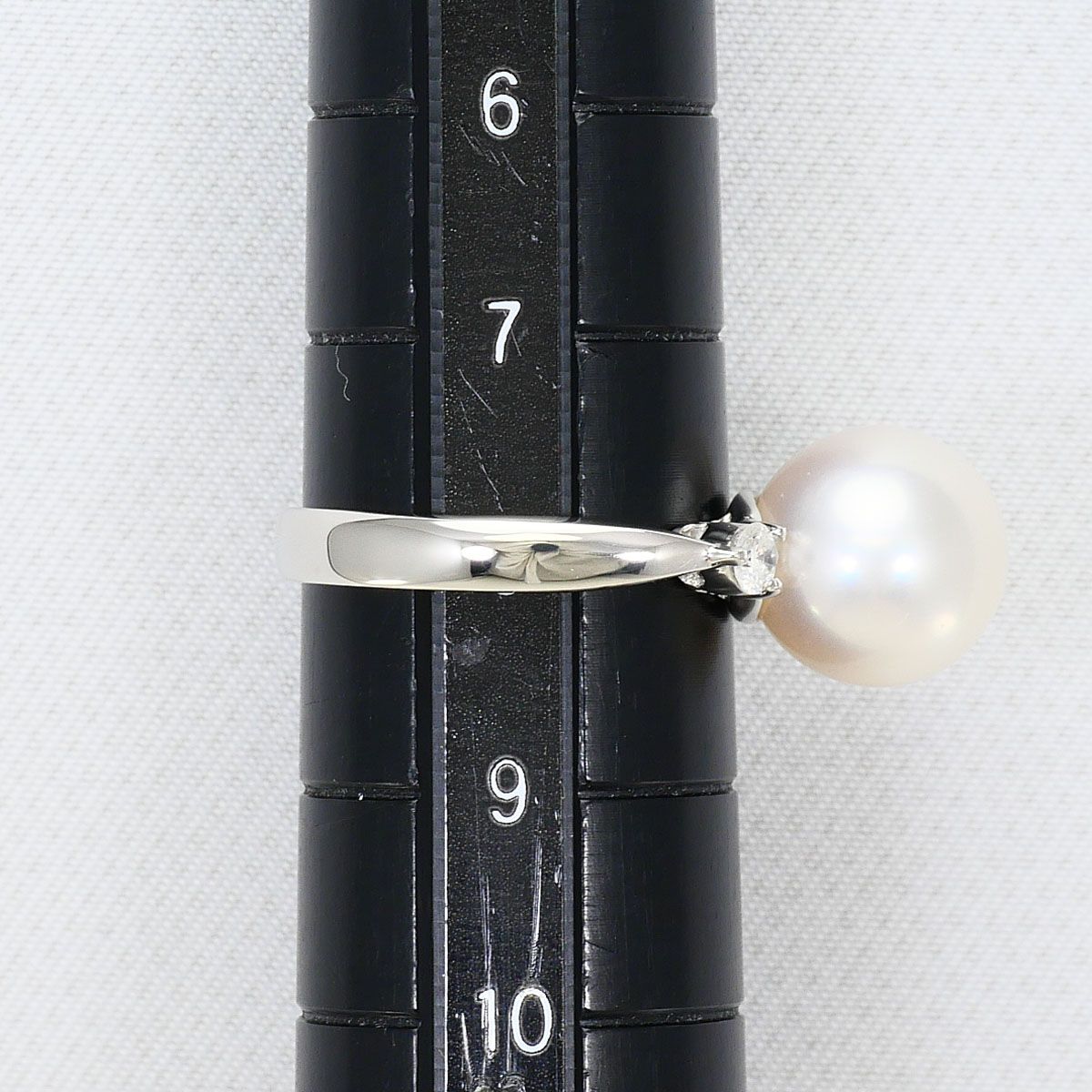 PT900/プラチナ リング・指輪 8号 パール（真珠） ダイヤモンド 0.14ct