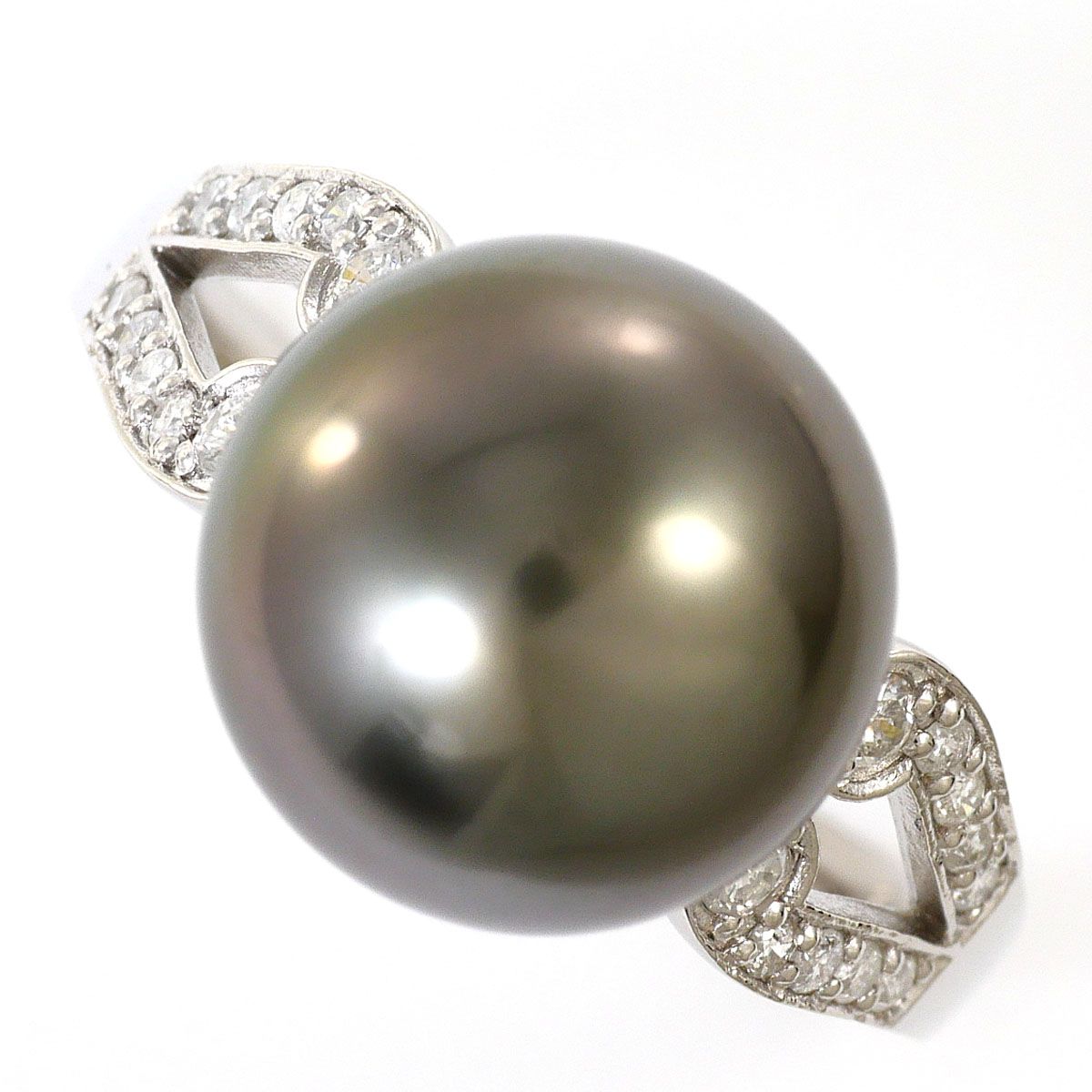 PT900/プラチナ リング・指輪 12.5号 パール（真珠） ダイヤモンド 0.18ct 総重量約5.1g