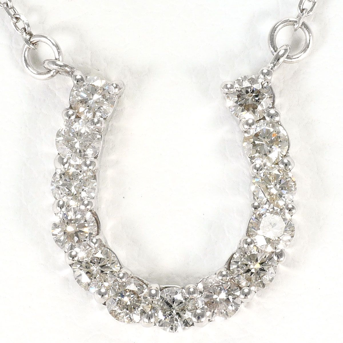 K18WG ネックレス ダイヤモンド 0.50ct 総重量約2.2g 約41cm
