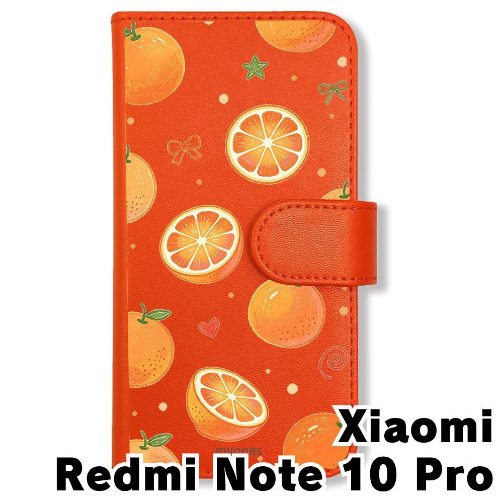 新品未使用 Redmi Note 10 Pro 手帳型スマホ ケース (色:オレンジ