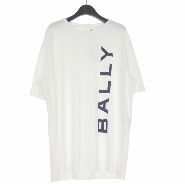 バリー BALLY Logo-print organic-cotton T-shirt ロゴプリント クルーネック Tシャツ カットソー 半袖 XXL ホワイト 白 6306479 国内正規