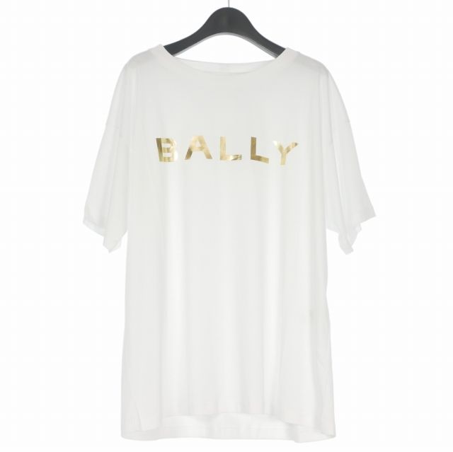 バリー BALLY Logo-Print Organic Cotton T-Shirt ロゴプリント クルーネック Tシャツ カットソー 半袖 XL ホワイト 白 6305796 国内正規