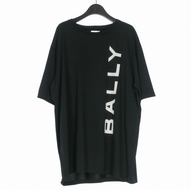 バリー BALLY Logo Cotton T-Shirt ロゴプリント クルーネック Tシャツ カットソー 半袖 XXL ブラック 黒 6306482 国内正規