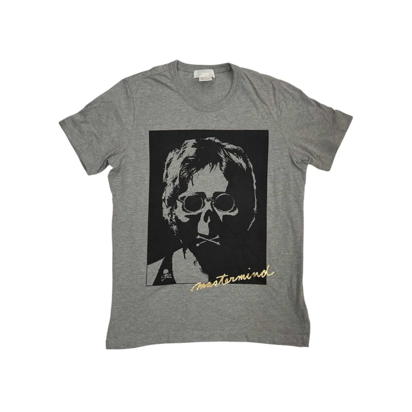 mastermind JAPAN ジョンレノン 半袖Tシャツ グレー Mサイズ コットン