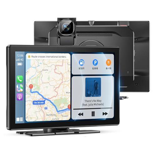 R★ディスプレイオーディオ9インチ CarPlay/Android Auto対応 4Kフロントカメラと1080Pリアカメラ付き ミラーリンク機能 ループ録画 Gセンサー WiFi Bluetooth接続 内蔵スピーカー/FMトランスミッター/ cce54c1a
