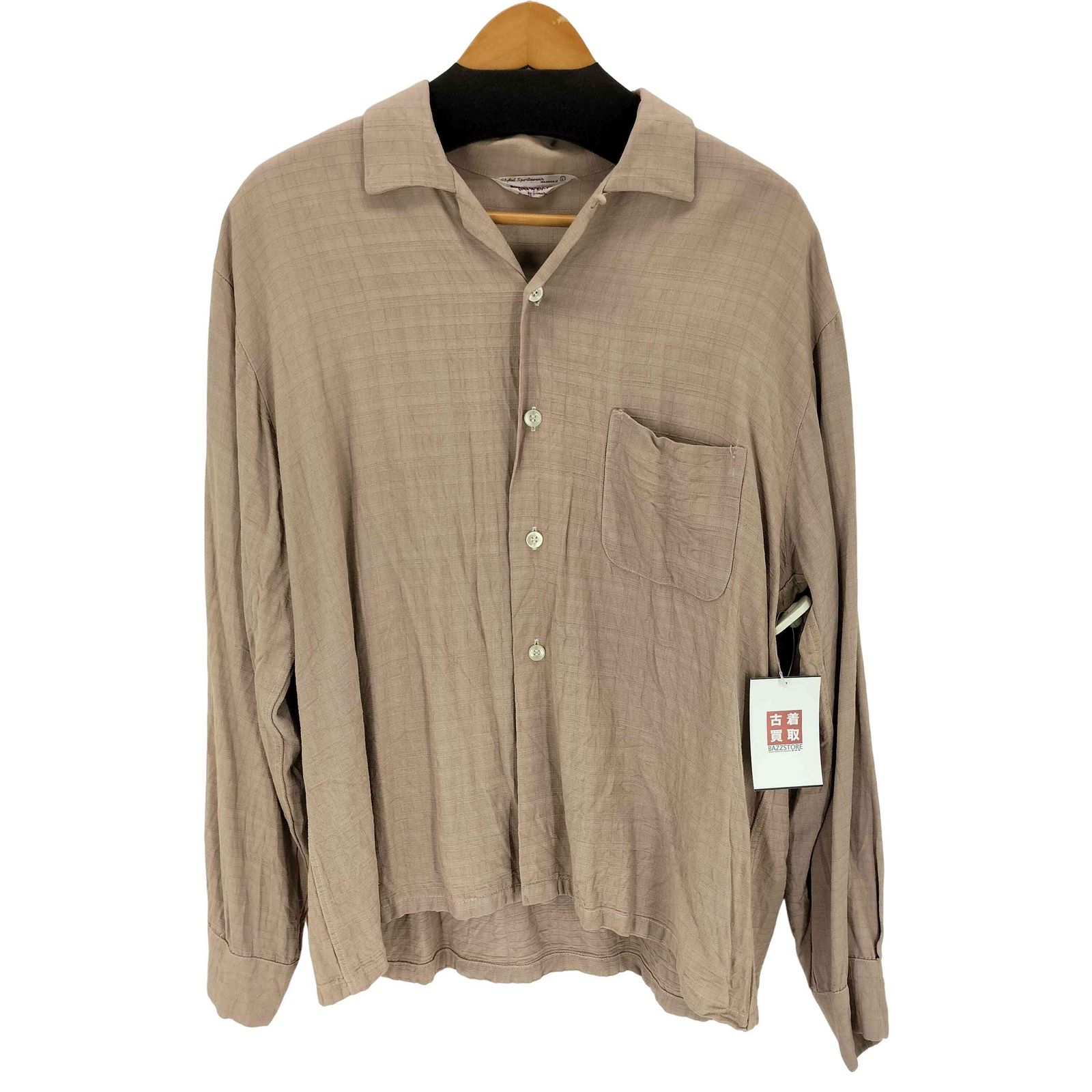 ユーズドフルギ USED古着 {{HILL 'N 'DALE}} 50~60s L/S 開襟 ボックスオープンカラーシャツ メンズ JPN：L