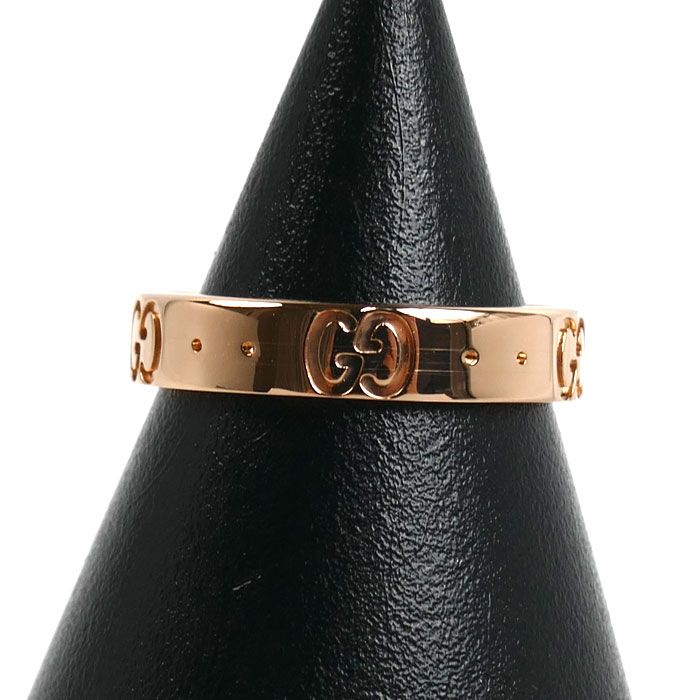 GUCCI グッチ K18PG ピンクゴールド アイコン リング・指輪 8.5号 3.2g レディース 中古 美品
