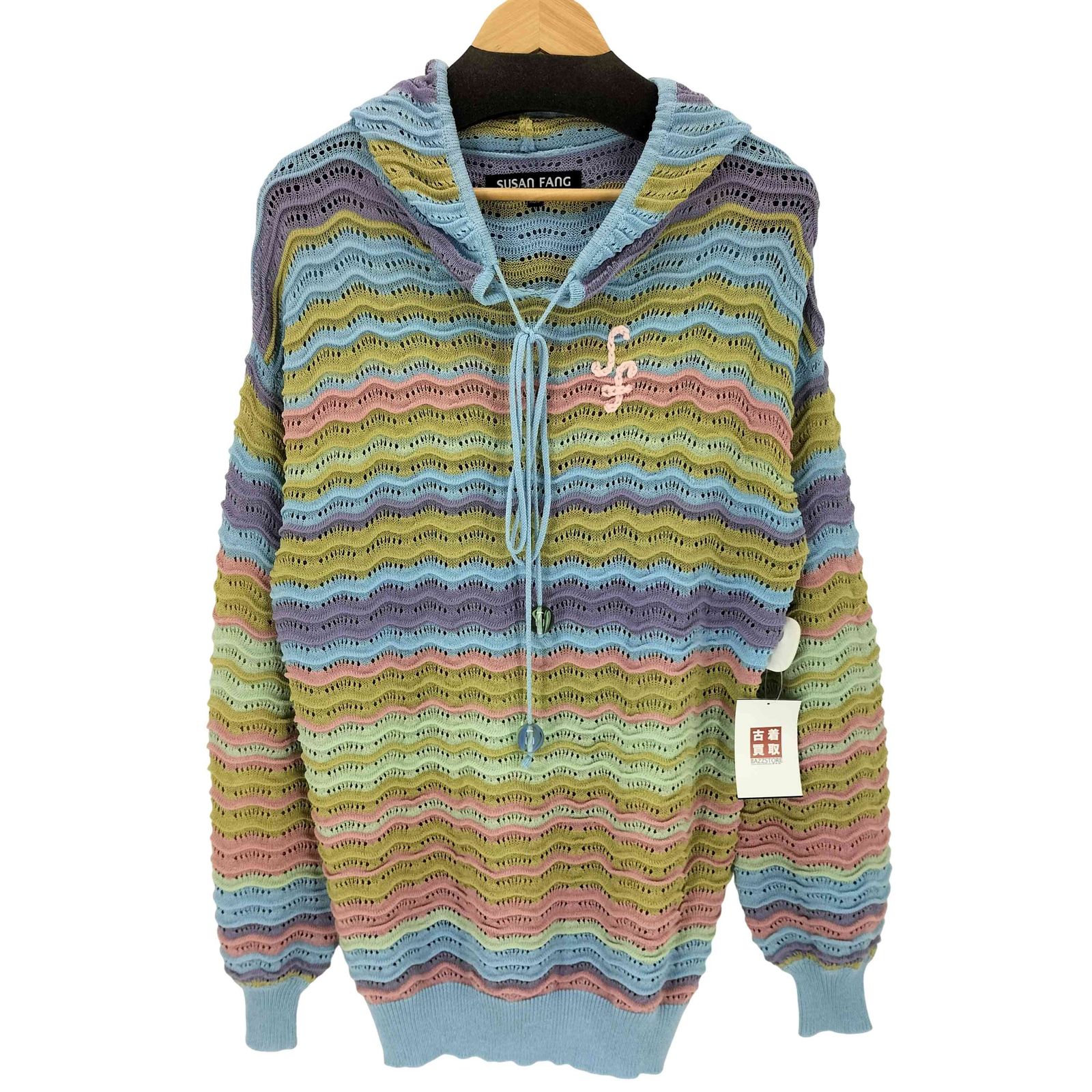 ユーズドフルギ USED古着 {{SUSAN FANG}}WAVE KNIT HOODIE レディース XS/S