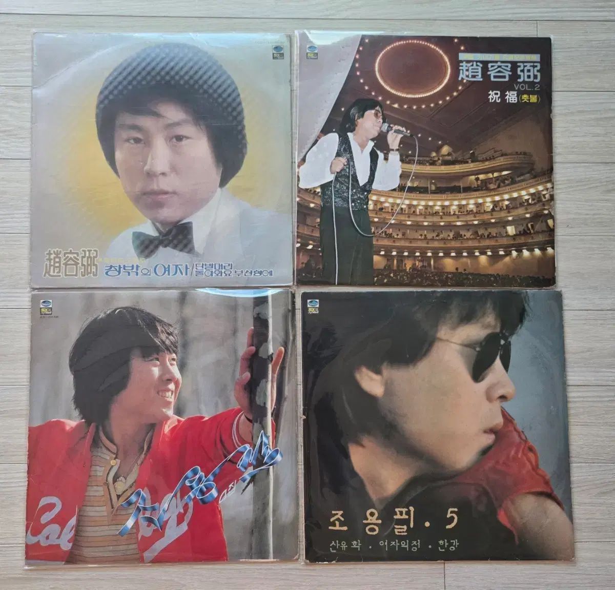 チョン・フィル LP 4 種 セット (窓の外 女性/ショートヘア 戻ってきて 釜山港へ Vo