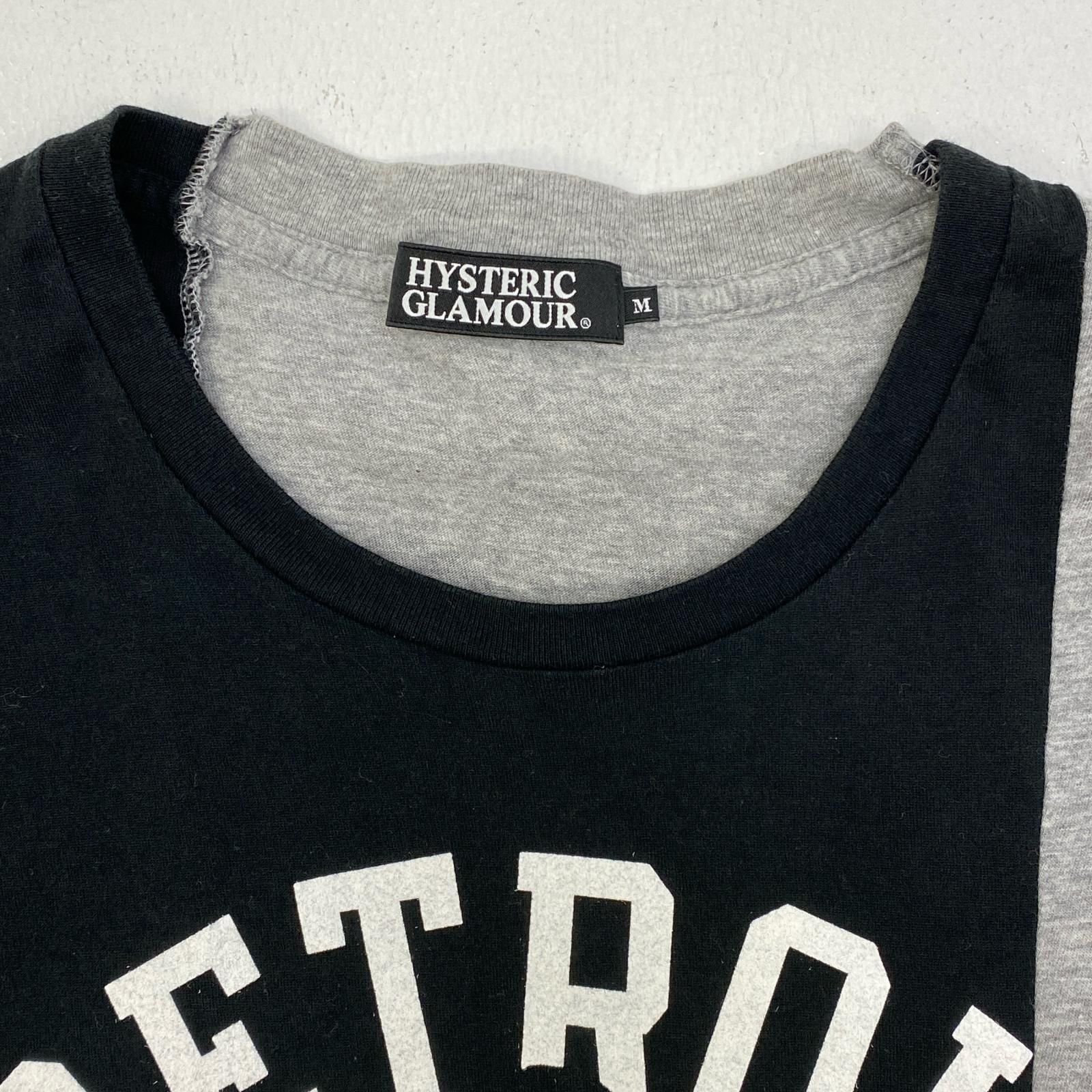 【加古川店】 中古 HYSTERIC GLAMOUR | ヒステリックグラマー 半袖Ｔシャツ DETROIT FOREVER 切替 ロゴ 0251ct06 マルチカラー サイズ：M 【104】