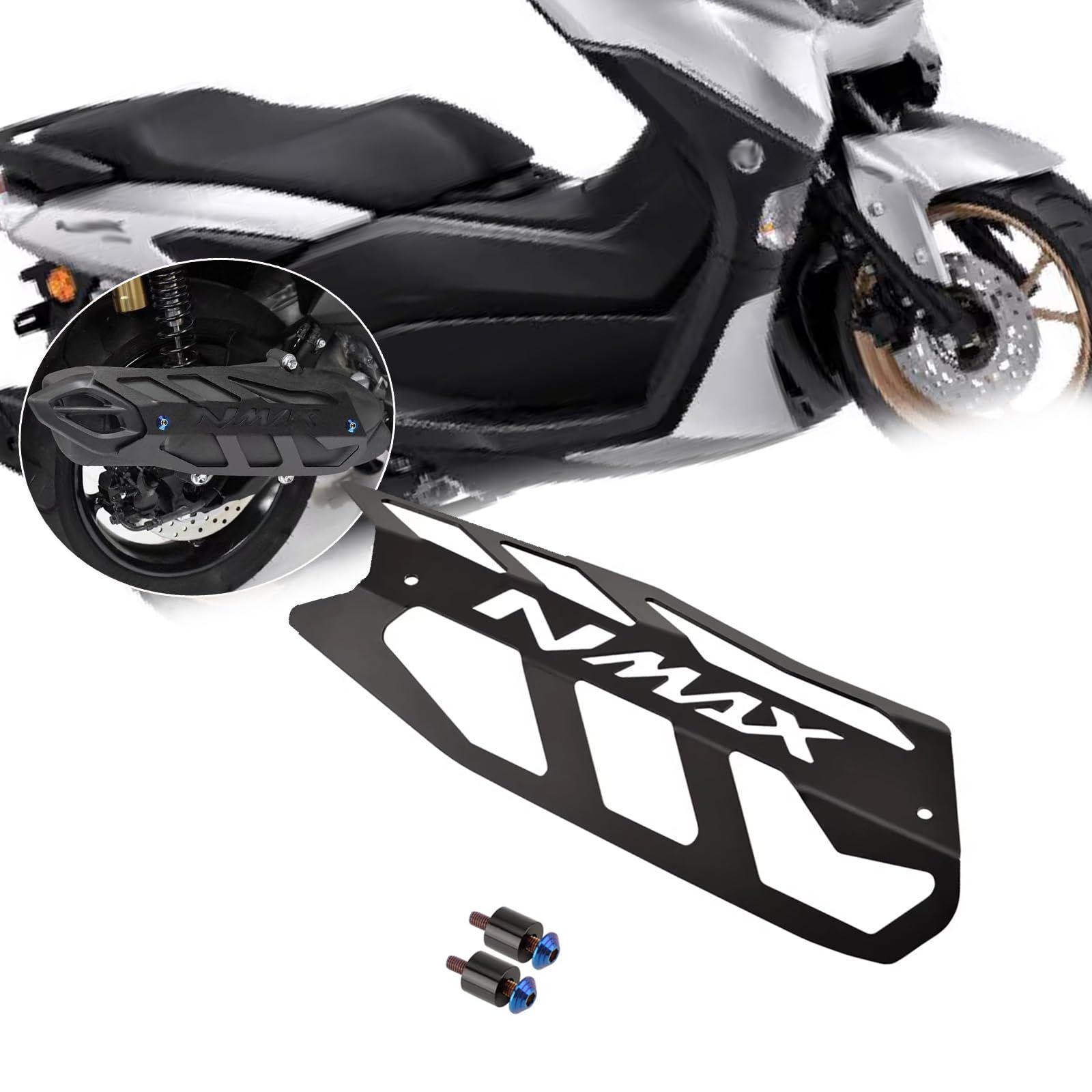 XIAXIA For NMAX155 NMAX125 NMAX 160 2026 2025 オートバイ用排気マフラーパイプ保護カバー ヒートシールドシェル 火傷防止 2020-2026 キャップ オートバイアクセサリー [並行輸入品]ts 9f5c7e36
