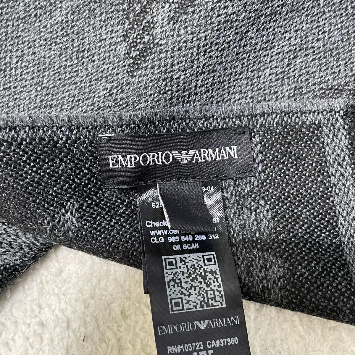 (実寸確認) EMPORIO ARMANI エンポリオアルマーニ ウールオーバ イーグル ウール スカーフ 0626
