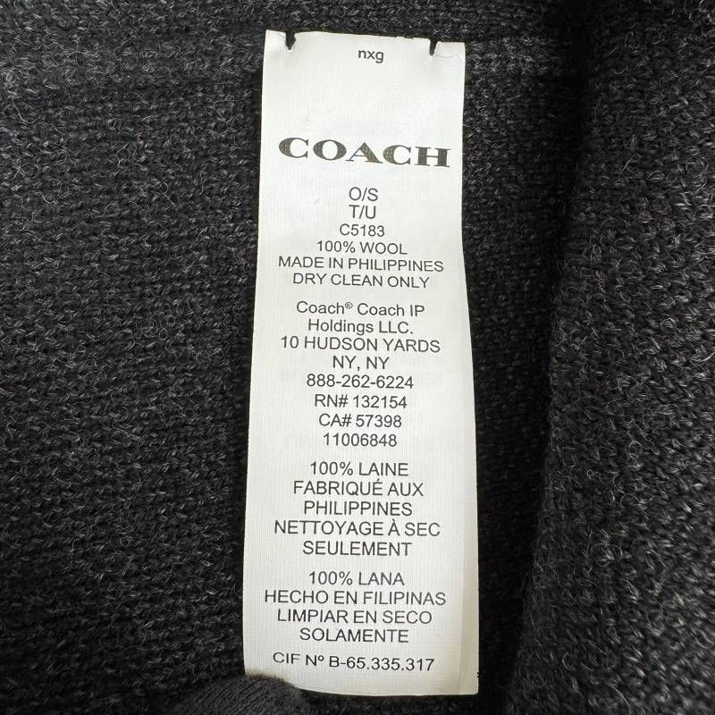 ☆★美品★COACH コーチ★ニット帽 ビーニー 帽子 シグネチャー ブラック ウール ユニセックス メンズ レディース★♯2685 ☆★美品★COACH コーチ★ニット帽 ビーニー 帽子 シグネチャー ブラック ウール ユニセックス メンズ レディース★♯2685