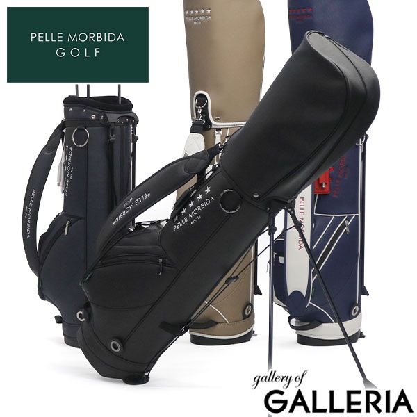 ペッレモルビダ キャディバッグ ゴルフ スタンド メンズ レディース PELLE MORBIDA GOLF おしゃれ ブランド 5分割 9型 キャディーバッグ スタンドキャディバッグ PG101 BLACK