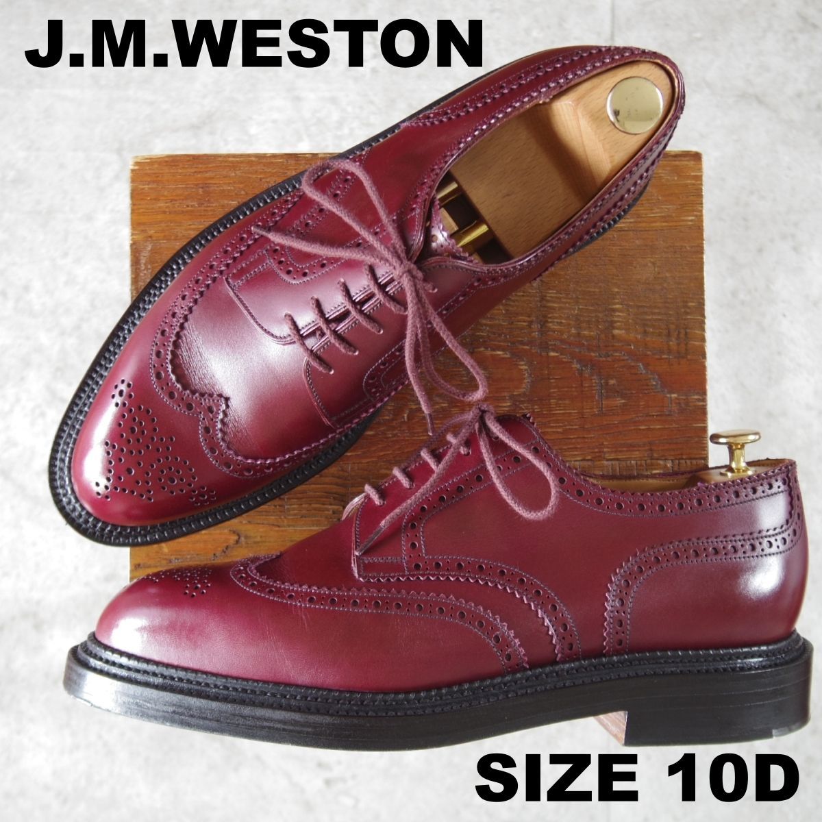 極美品★J.M.ウエストン 10D【定価￥297,000-★トリプルソールダービー/590】25ラスト/フルブローグ/Toucan/赤茶/Weston/ウェストン★p029