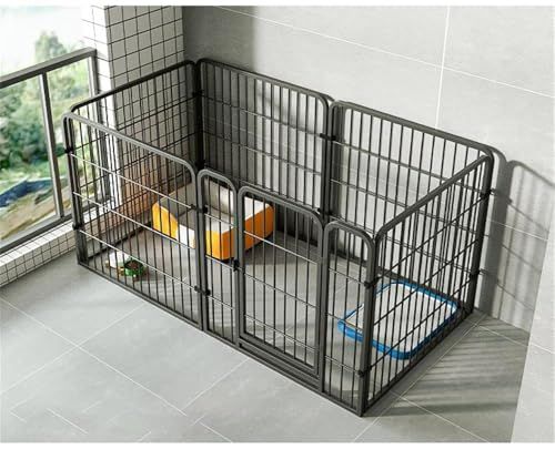 ペットサークル 犬 ペットフェンス サークルケージ ドア付き DIY 室内 屋外 置くだけ 柵 自立 小型犬 セットドア付 6枚 高さ60cm 接続式 簡単組み立て 工具不要 ダブルロック ペットケージ 犬用 広げる レイアウト自由 120× 3c60f569