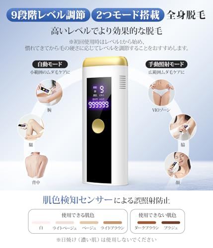 【2026新登場HIPL光脱毛器・無痛×低刺激】脱毛器 VIO対応 髭 男女兼用 全身適用 サファイア冷却 高出力 無痛 ムダ毛ケア 手動/自動照射 家庭用脱毛器 美顔器 保護眼鏡とカミソリ付き laser hair removal PSE安 6a87bf85