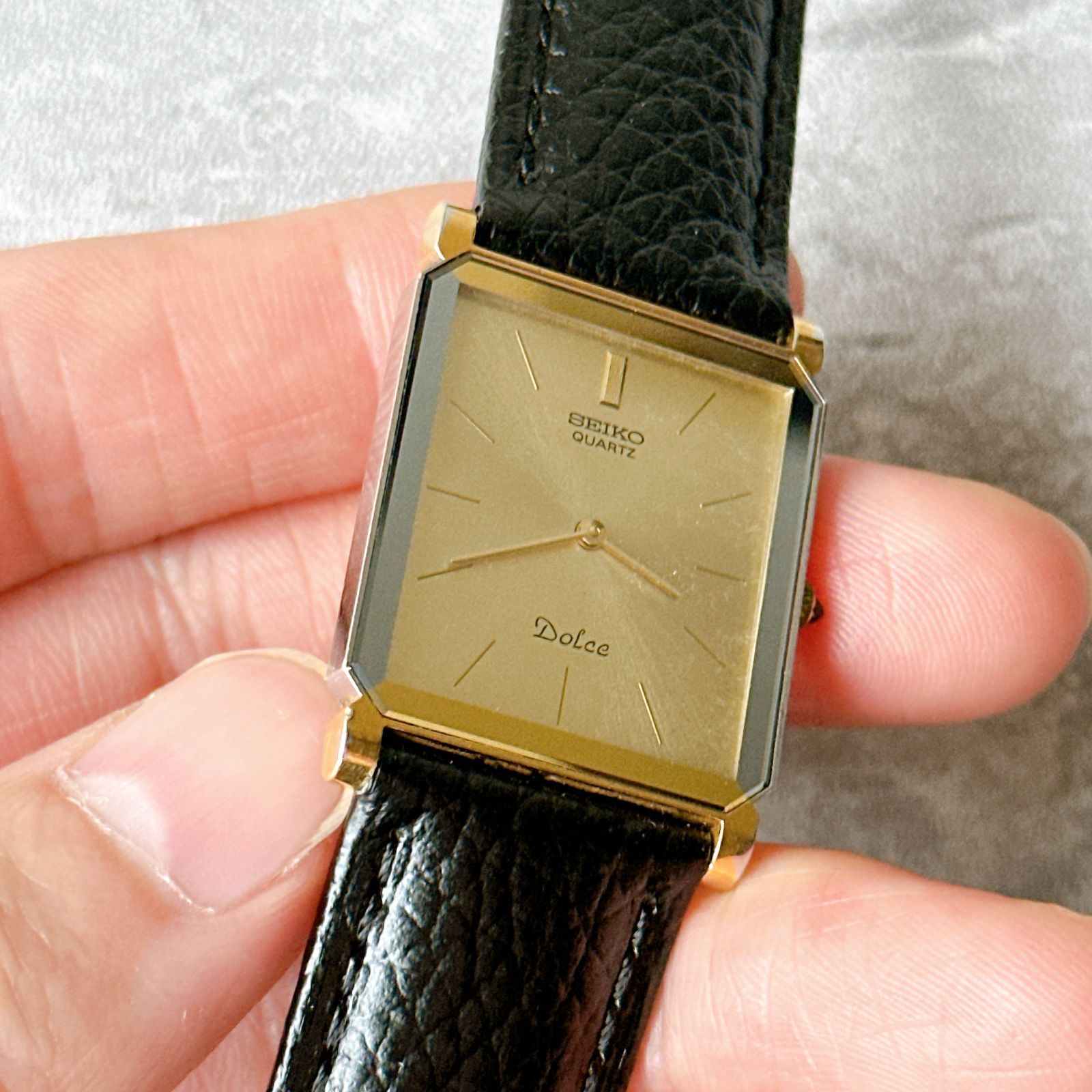 SEIKO DOLCE セイコードルチェ 7730-5020 ゴールド文字盤 スクエア