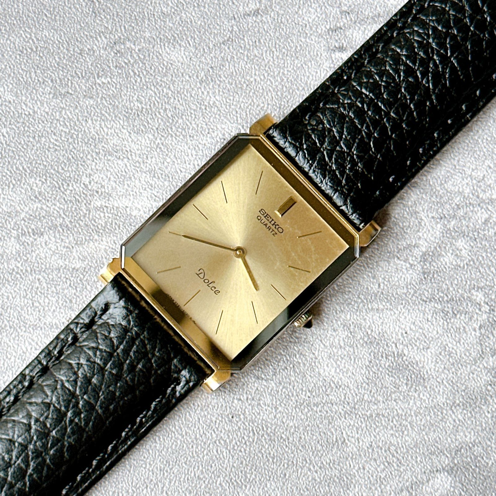SEIKO DOLCE セイコードルチェ 7730-5020 ゴールド文字盤 スクエア
