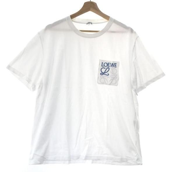 中古】LOEWE ポケット アナグラム刺繍 Tシャツ XL ホワイト ロエベ[10