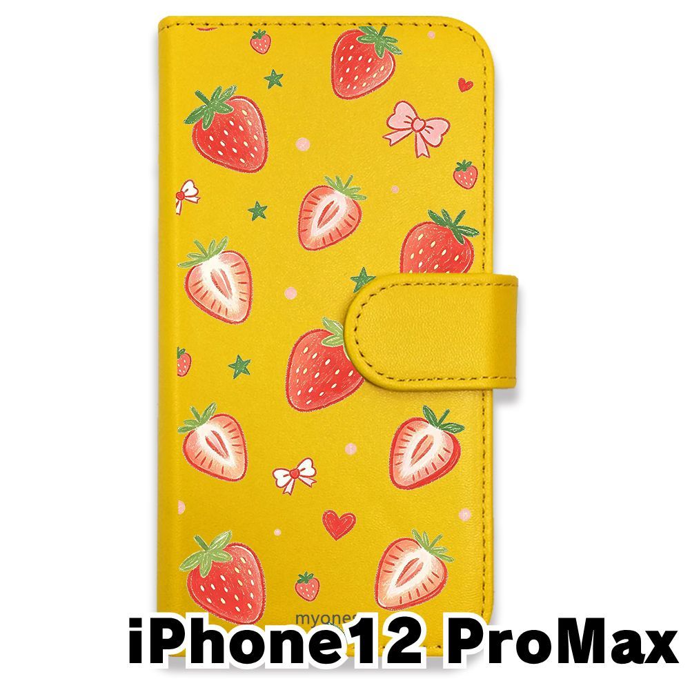 新品未使用】 iPhone12 Pro Max 手帳型スマホ ケース (色：イエロー
