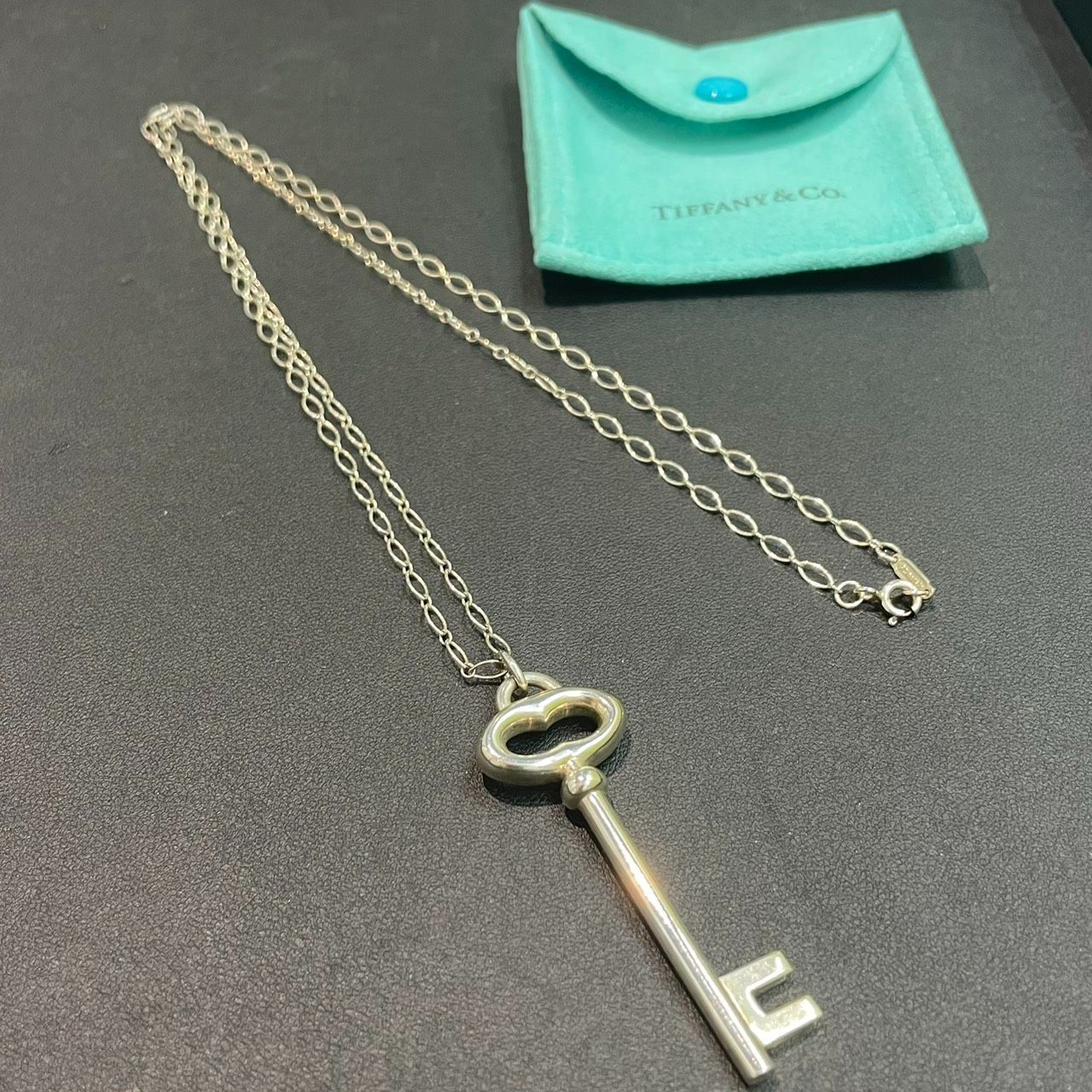 【成】Tiffany & Co. SV925 ティファニー オーバル キー ラージ ネックレス ペンダント ヴィンテージ 保存袋付 【6314YO】F26