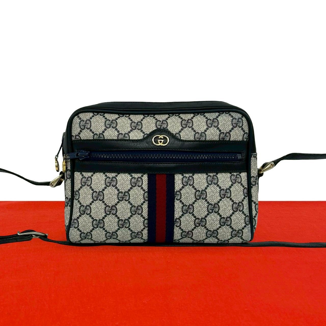 極 美品 GUCCI グッチ オールドグッチ シェリーライン GG ロゴ 柄