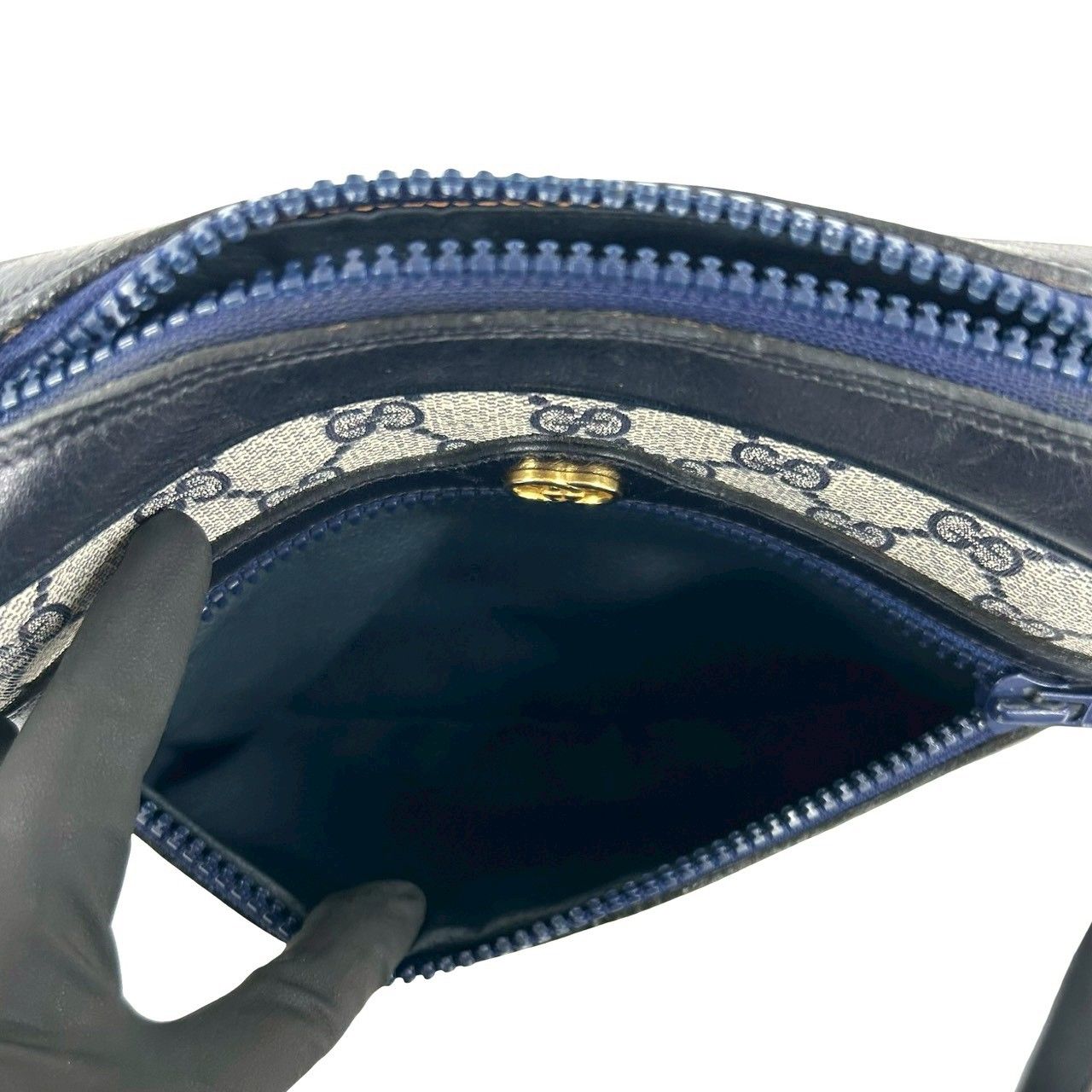 極 美品 GUCCI グッチ オールドグッチ シェリーライン GG ロゴ 柄