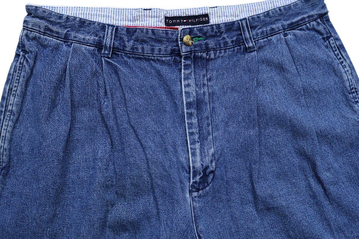 00s TOMMY HILFIGERトミーヒルフィガー ツータック デニム ショートパンツ W35★ショーツ ハーフ クラシック オールド ダンガリー 00s TOMMY HILFIGERトミーヒルフィガー ツータック デニム ショートパンツ W35★ショーツ ハーフ クラシック オールド ダンガリー