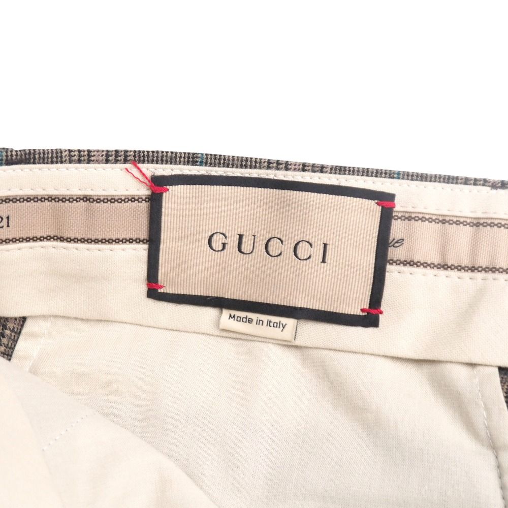 □美品□GUCCI グッチ パンツ サイズ50 スラックス テーパード グレン