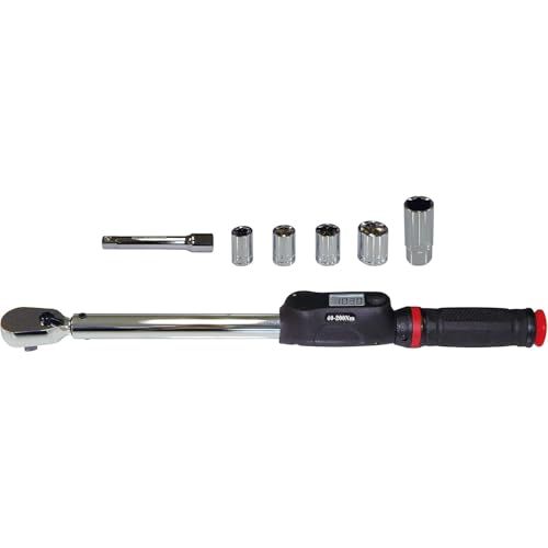エマーソン(Emerson) デジタルトルクレンチ トルク対応レンジ 40～200N・m 精度 ±4% 12.7mm (1/2インチ) 103N・mプリセットタイプ 簡単設定 14/17/19/24mm+21mm薄口ロングソケット、エクステン e09b21f2