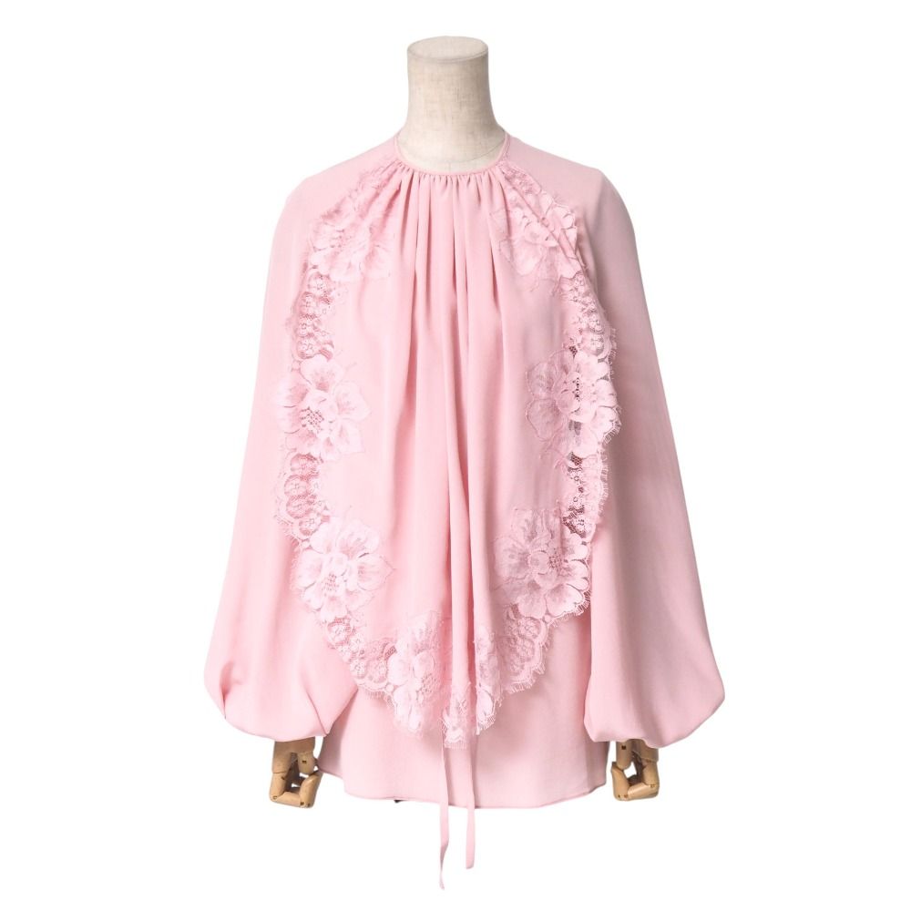 Stella McCartney ステラマッカートニー ブラウス サイズ34 ベルテッド レース バルーンスリーブ 花柄 長袖 シャツ ブランド古着【中古】20250626/RA5268