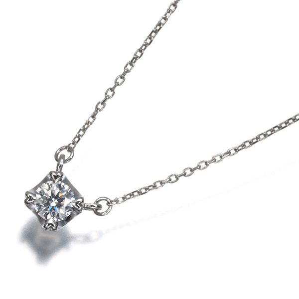 4℃ ネックレス ダイヤ ダイヤモンド 0.220ct 一粒 Pt850 鑑別書 #194897