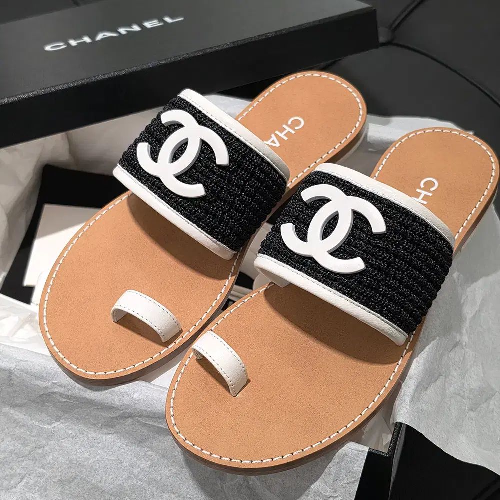 レディース/CHANEL シャネル サンダル/BIG ロゴ ウッド フラット ビーチサンダル