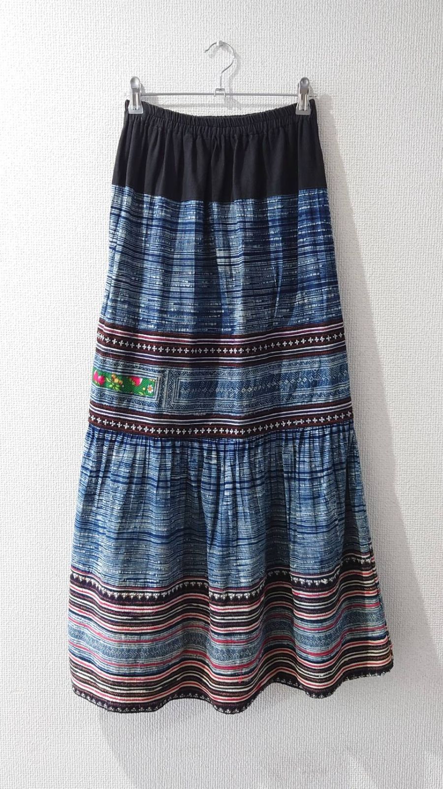 80-90’s Handmade Hmong indigo batik skirt