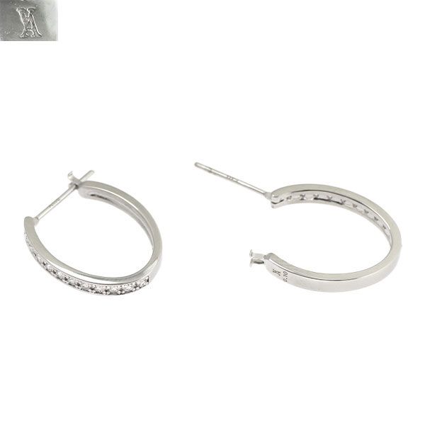ヴァンドーム青山 Pt950/ Pt900 ダイヤモンド フープピアス 0.20ct