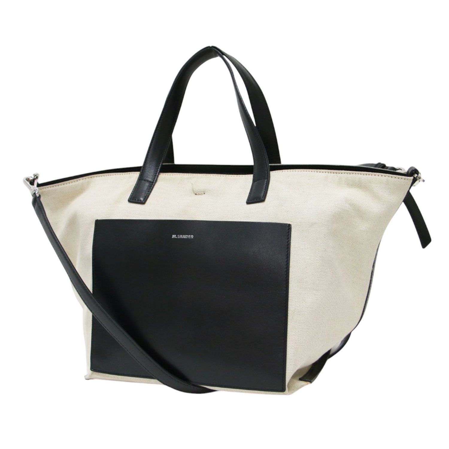 JIL SANDER ジル・サンダー バッグ ベージュ ブラック サイズ:SM 