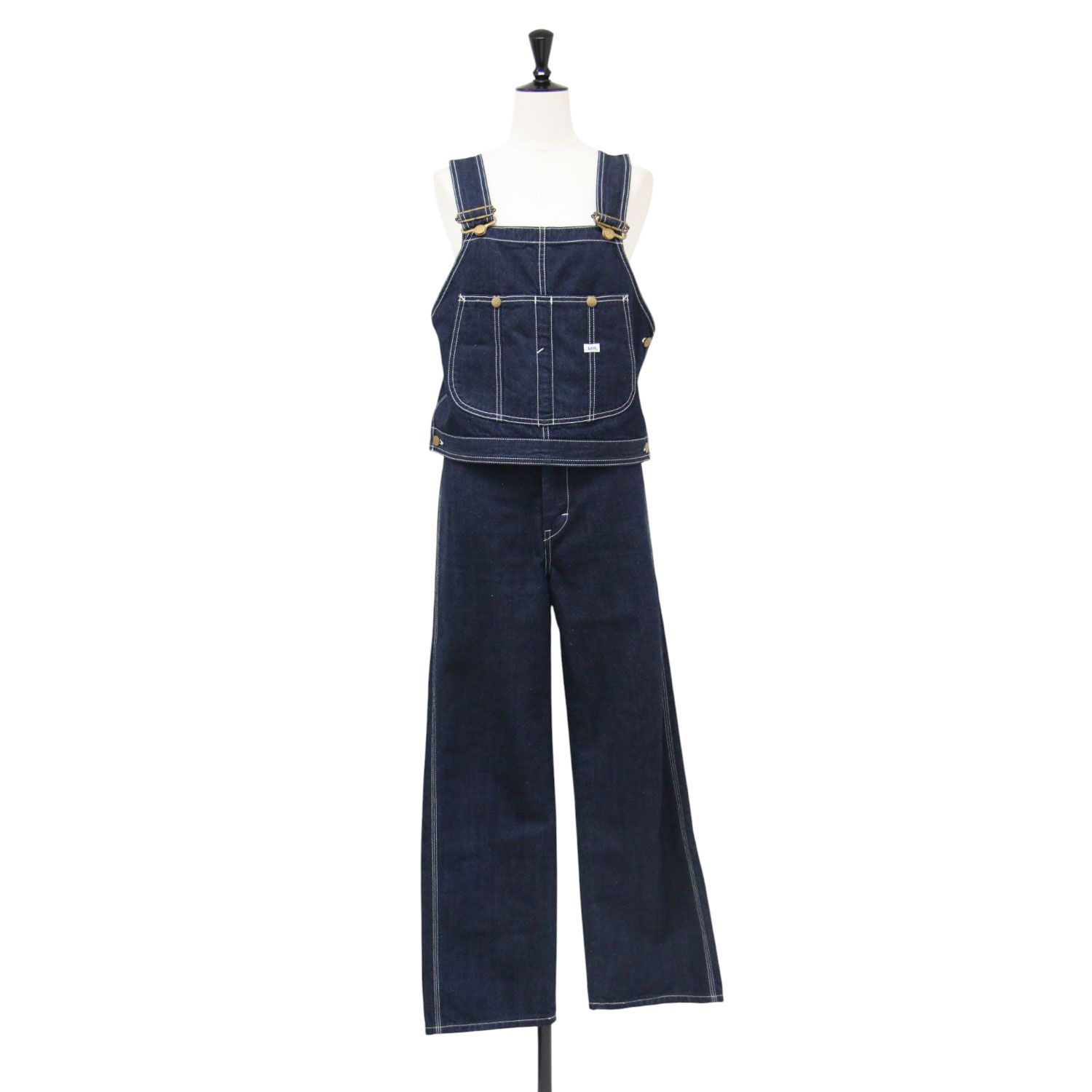 American Vintage アメリカンヴィンテージ インディゴ サイズ:26(L) × Lee コラボ 23秋冬 デニムセットアップ DENIM SET UP セパレート フルレングス ローライズ ステッチ ブランドタグ 【レディース】【中古】