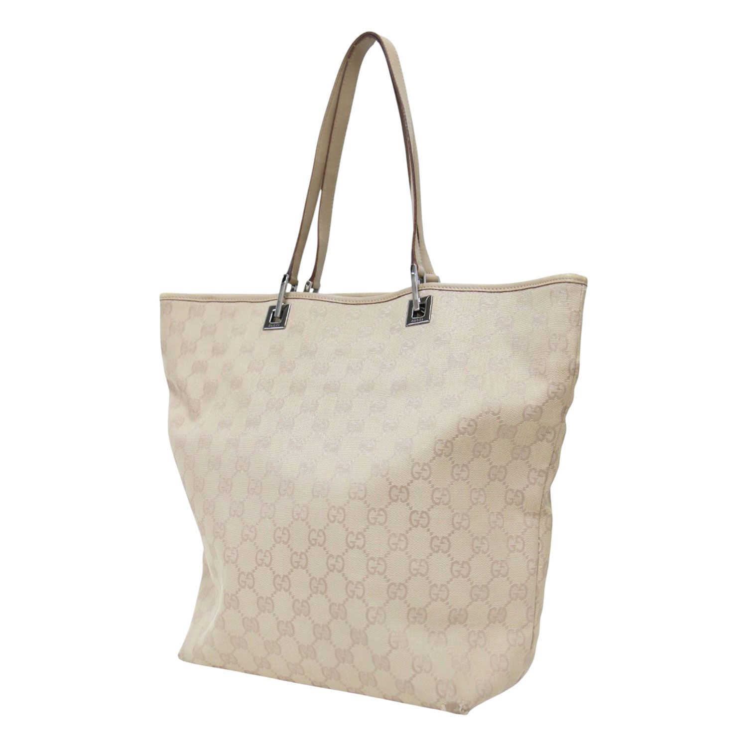 GUCCI グッチ バッグ GGロゴ キャンバス トートバッグ ハンドバッグ 肩掛け 長方形 ベージュ イタリア製 ブランド カバン【レディース】【中古】